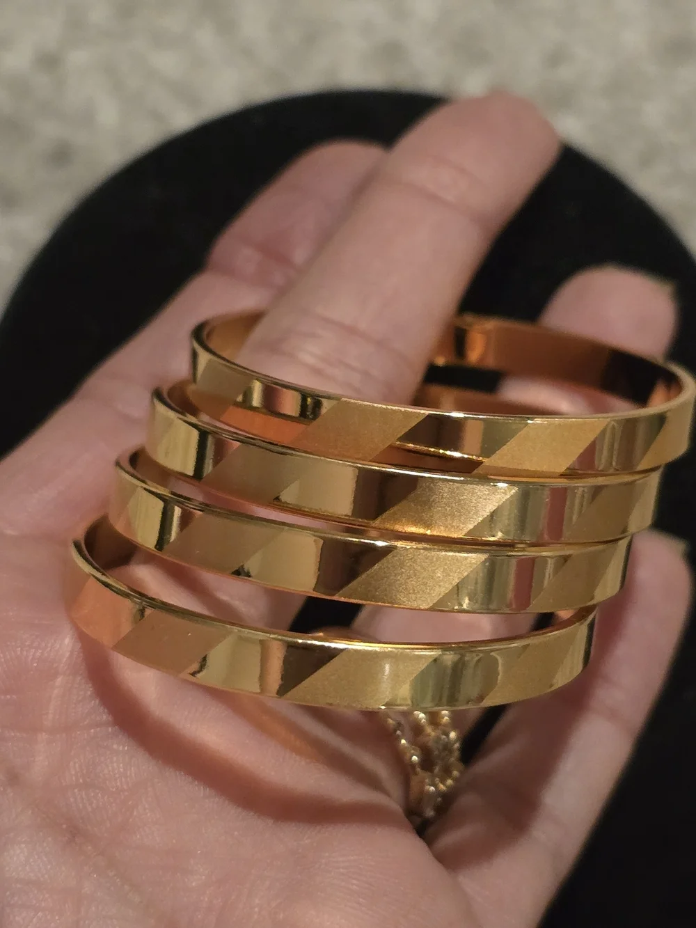 Baby 22K Gold Plated Dubai Twisted Bangle Bracelet Set 6-9M